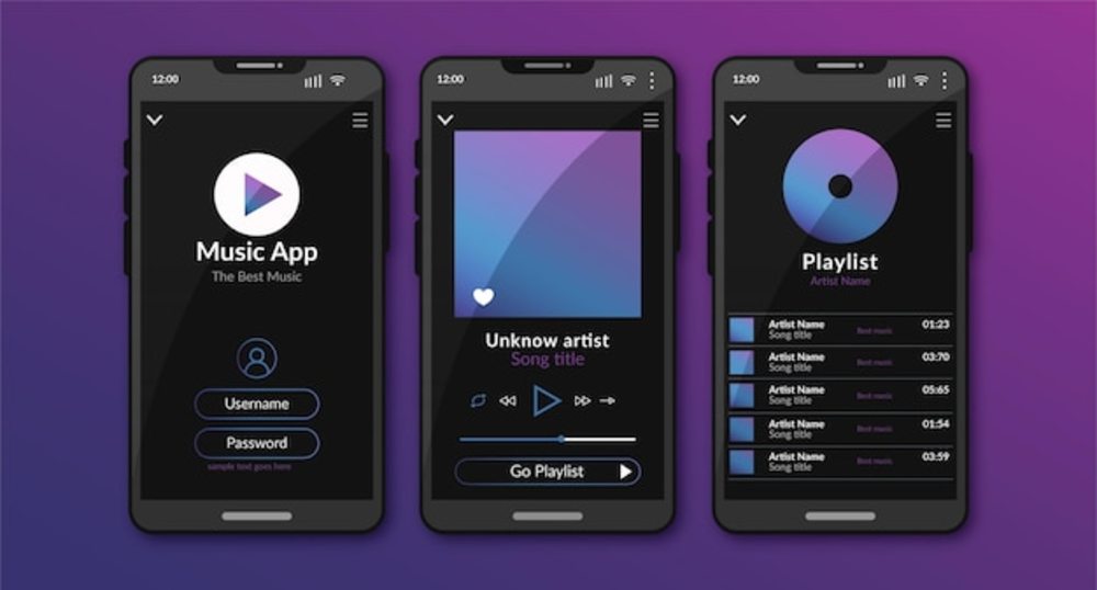音乐播放器应用程序界面 未来手机程序开发的创新概念